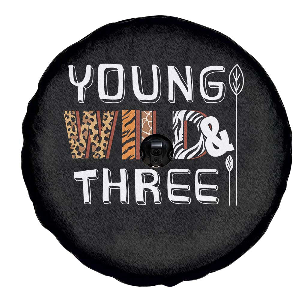 3rd Birthday Spare Tire Cover Young Wild And Three Safari Zoo Party TS10 Print Your Wear