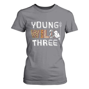 3rd Birthday T Shirt For Women Young Wild And Three Safari Zoo Party TS10 Charcoal Print Your Wear