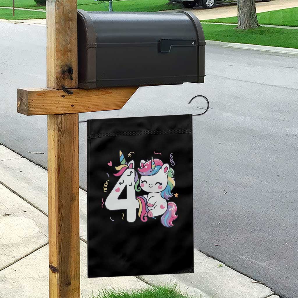 Unicorn 4th Birthday Garden Flag 4 Years Old Birthday Outfit TS10 Print Your Wear