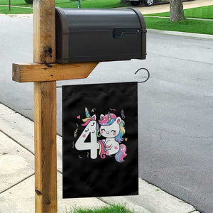 Unicorn 4th Birthday Garden Flag 4 Years Old Birthday Outfit TS10 Print Your Wear