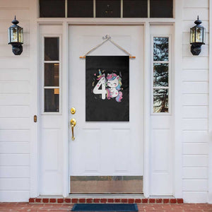 Unicorn 4th Birthday Garden Flag 4 Years Old Birthday Outfit TS10 Print Your Wear