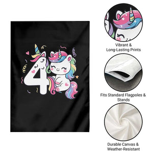 Unicorn 4th Birthday Garden Flag 4 Years Old Birthday Outfit TS10 Print Your Wear