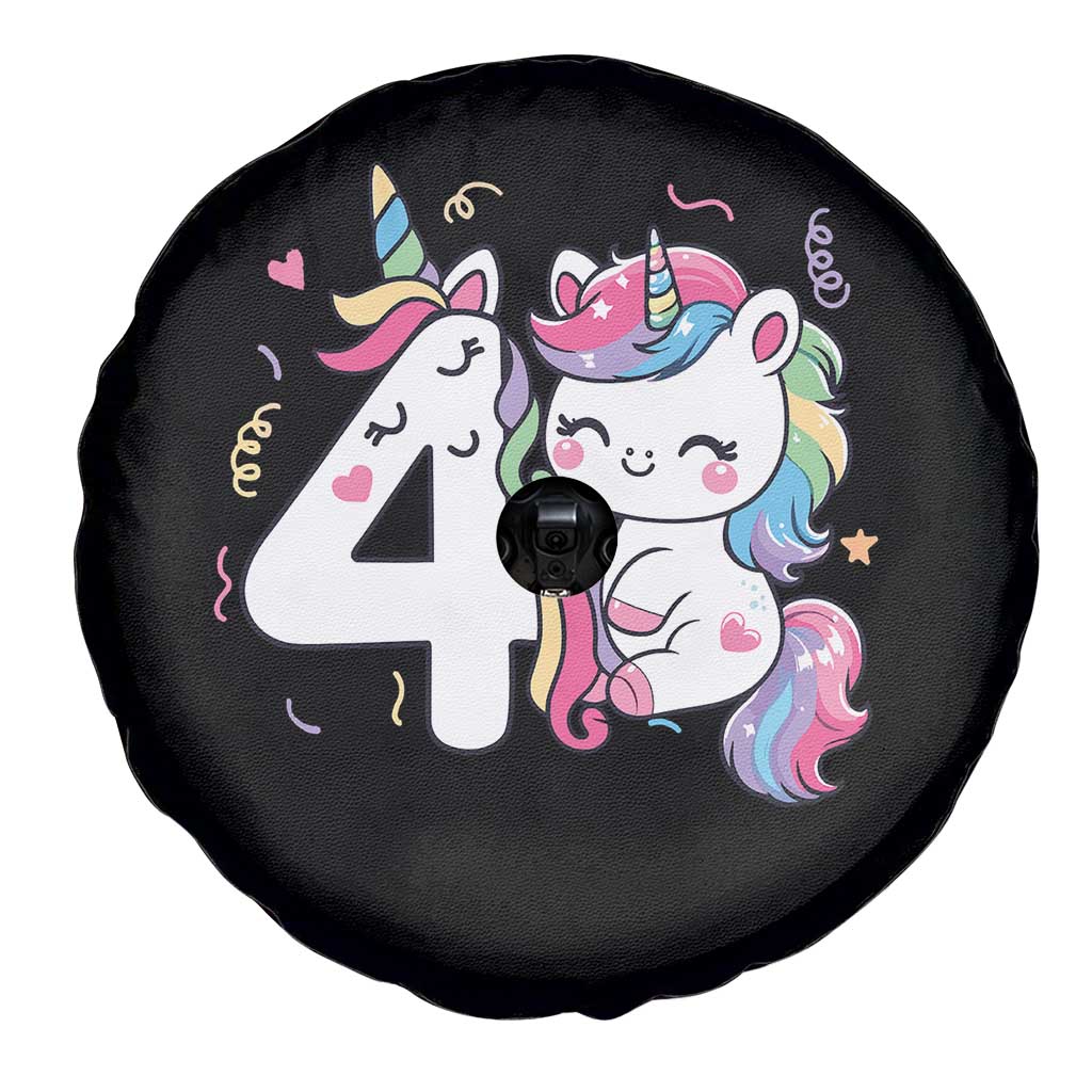 Unicorn 4th Birthday Spare Tire Cover 4 Years Old Birthday Outfit TS10 Print Your Wear