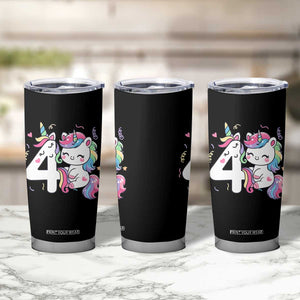 Unicorn 4th Birthday Tumbler Cup 4 Years Old Birthday Outfit TS10 Print Your Wear