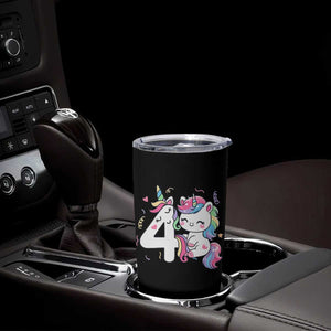 Unicorn 4th Birthday Tumbler Cup 4 Years Old Birthday Outfit TS10 Print Your Wear