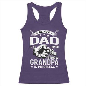 Being A Dad Is An Honor Being A Grandpa is Priceless Racerback Tank Top TS10 Purple Print Your Wear