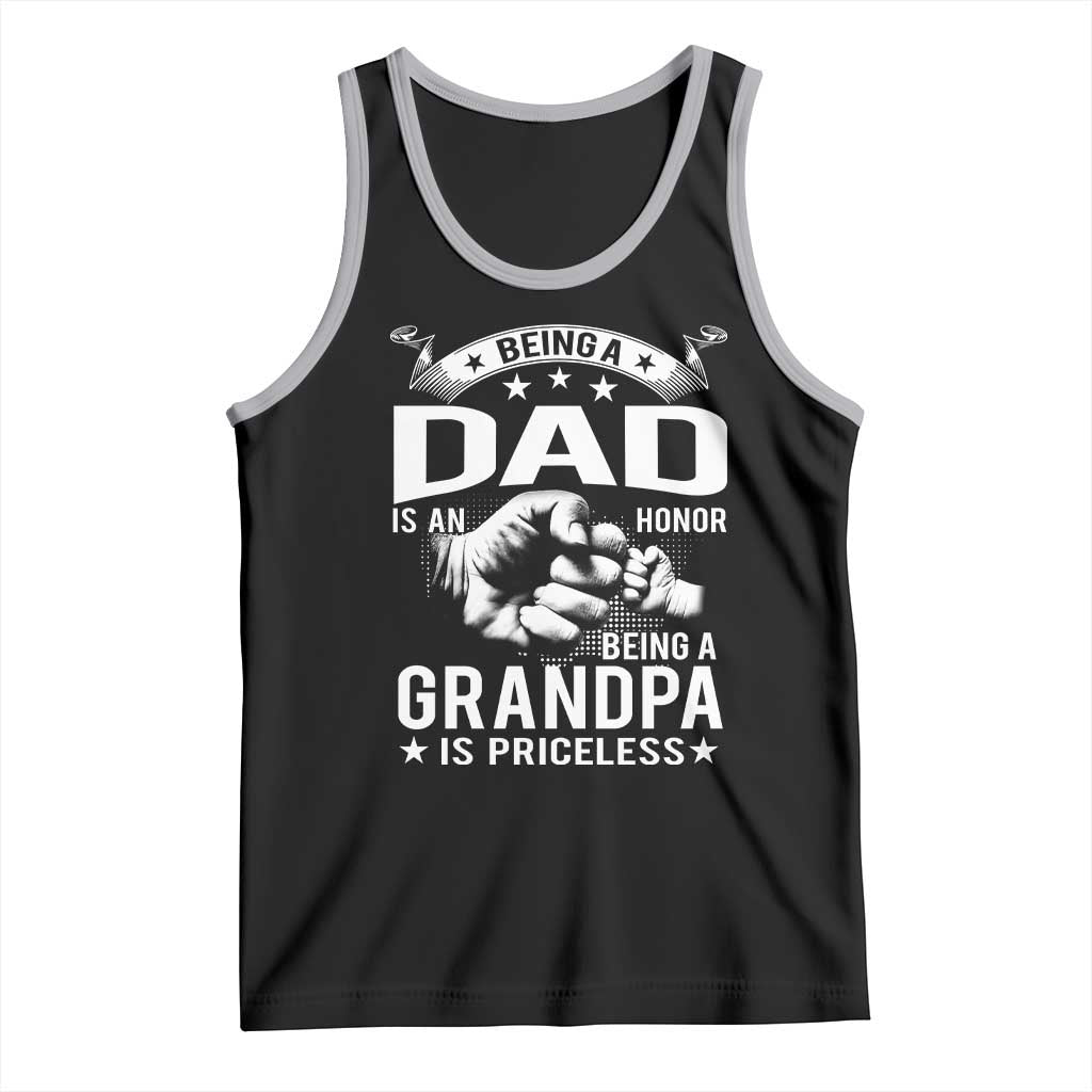 Being A Dad Is An Honor Being A Grandpa is Priceless Tank Top TS10 Black Athletic Heather Print Your Wear