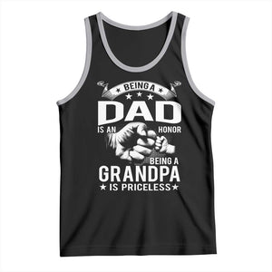 Being A Dad Is An Honor Being A Grandpa is Priceless Tank Top TS10 Black Athletic Heather Print Your Wear