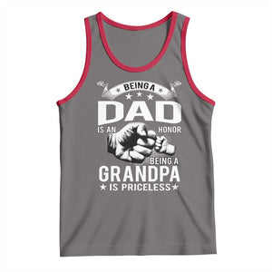 Being A Dad Is An Honor Being A Grandpa is Priceless Tank Top TS10 Deep Heather Red Print Your Wear