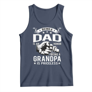 Being A Dad Is An Honor Being A Grandpa is Priceless Tank Top TS10 Navy Print Your Wear