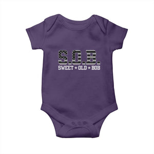 Funny Bob Baby Onesie Fathers Day Dad Sweet Old Bob Retro USA Flag TS10 Purple Print Your Wear