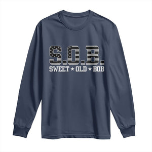 Funny Bob Long Sleeve Shirt Fathers Day Dad Sweet Old Bob Retro USA Flag TS10 Navy Print Your Wear