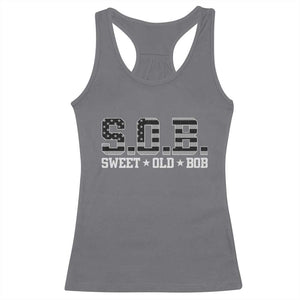 Funny Bob Racerback Tank Top Fathers Day Dad Sweet Old Bob Retro USA Flag TS10 Charcoal Print Your Wear