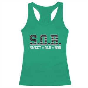 Funny Bob Racerback Tank Top Fathers Day Dad Sweet Old Bob Retro USA Flag TS10 Irish Green Print Your Wear