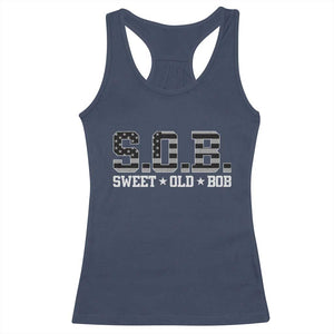 Funny Bob Racerback Tank Top Fathers Day Dad Sweet Old Bob Retro USA Flag TS10 Navy Print Your Wear