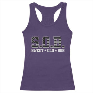 Funny Bob Racerback Tank Top Fathers Day Dad Sweet Old Bob Retro USA Flag TS10 Purple Print Your Wear