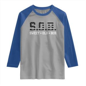 Funny Bob Raglan Shirt Fathers Day Dad Sweet Old Bob Retro USA Flag TS10 Sport Gray Royal Print Your Wear