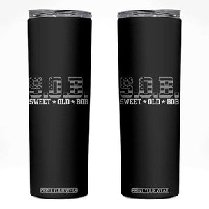Funny Bob Skinny Tumbler Fathers Day Dad Sweet Old Bob Retro USA Flag TS10 Black Print Your Wear
