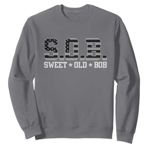 Funny Bob Sweatshirt Fathers Day Dad Sweet Old Bob Retro USA Flag TS10 Charcoal Print Your Wear