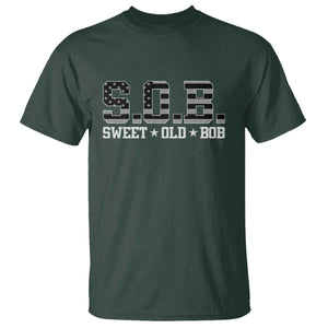 Funny Bob T Shirt Fathers Day Dad Sweet Old Bob Retro USA Flag TS10 Dark Forest Green Print Your Wear