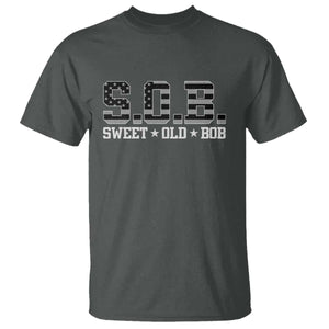 Funny Bob T Shirt Fathers Day Dad Sweet Old Bob Retro USA Flag TS10 Dark Heather Print Your Wear