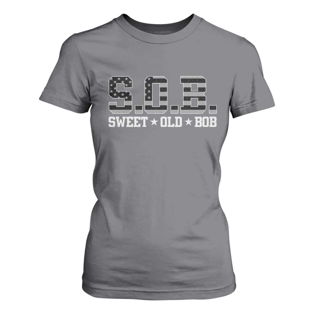 Funny Bob T Shirt For Women Fathers Day Dad Sweet Old Bob Retro USA Flag TS10 Charcoal Print Your Wear