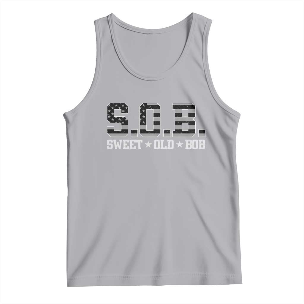 Funny Bob Tank Top Fathers Day Dad Sweet Old Bob Retro USA Flag TS10 Athletic Heather Print Your Wear