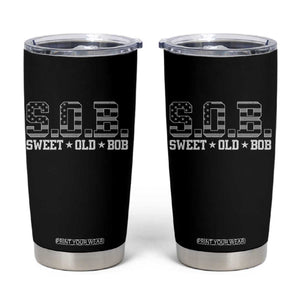 Funny Bob Tumbler Cup Fathers Day Dad Sweet Old Bob Retro USA Flag TS10 Black Print Your Wear