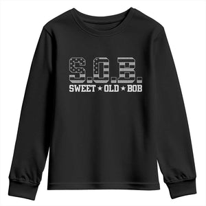 Funny Bob Youth Sweatshirt Fathers Day Dad Sweet Old Bob Retro USA Flag TS10 Black Print Your Wear