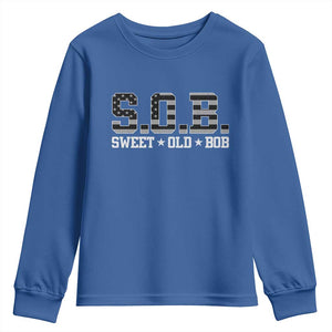 Funny Bob Youth Sweatshirt Fathers Day Dad Sweet Old Bob Retro USA Flag TS10 Royal Blue Print Your Wear