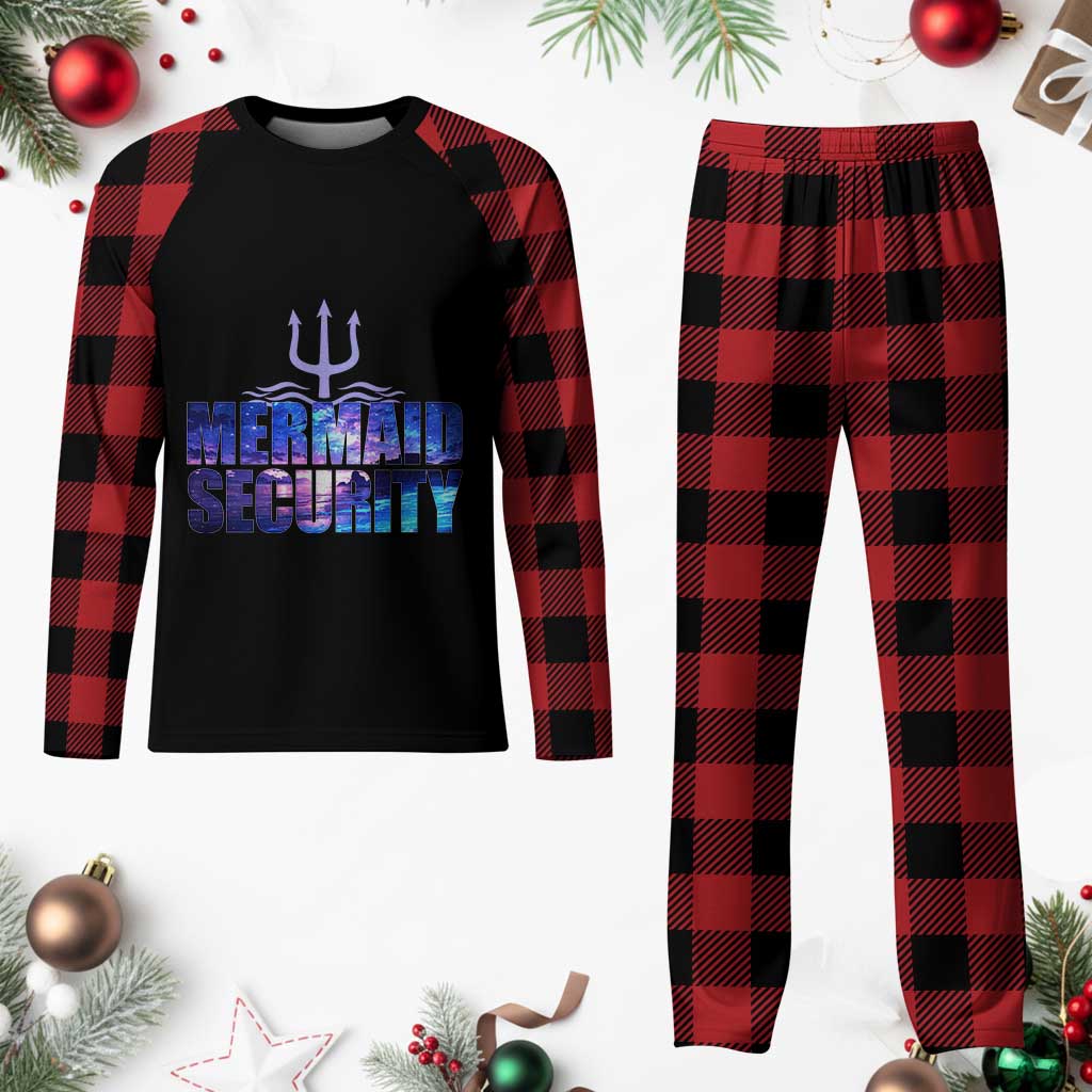 Mermaid Security Plaid Pajama Set Funny Mermaid Family Squad TS10 Buffalo Plaid Print Your Wear