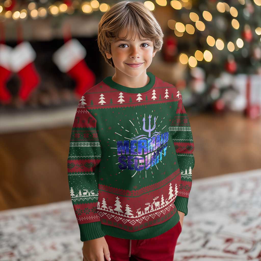 Mermaid Security Knit Sweatshirt Funny Mermaid Family Squad TS10 Christmas Print Your Wear
