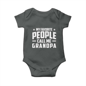 Funny Grandpa Baby Onesie My Favorite People Call Me Grandpa TS10 Dark Heather Print Your Wear