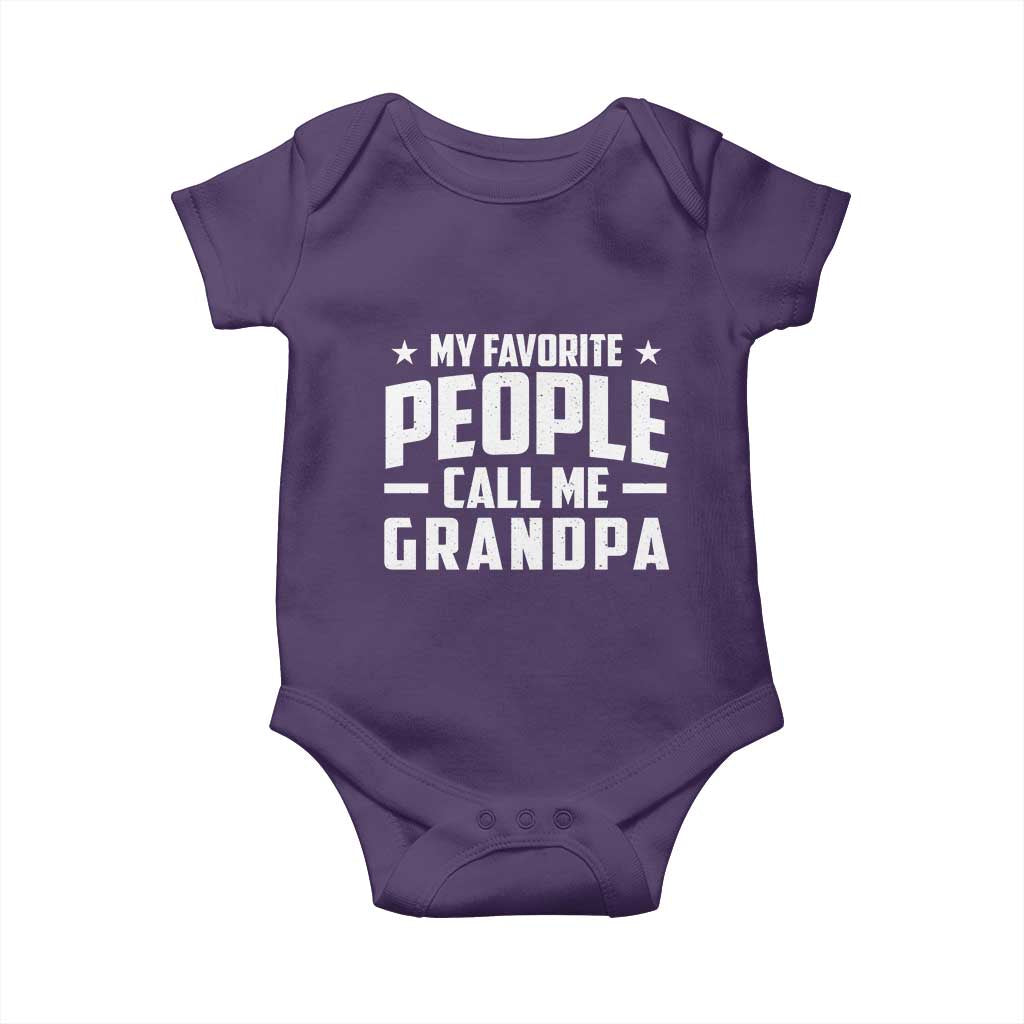 Funny Grandpa Baby Onesie My Favorite People Call Me Grandpa TS10 Purple Print Your Wear