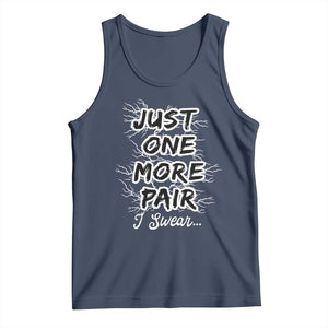 Funny Sneaker Fan Tank Top Sneakers Collecting Just One More Pair I Swear TS10 Navy Print Your Wear