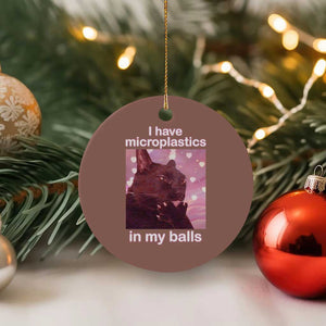 Funny Cat Meme Ceramic Ornament I Have Microplastics In My Balls Dank Meme TS10 1pc Mocha Print Your Wear