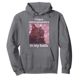 Funny Cat Meme Hoodie I Have Microplastics In My Balls Dank Meme TS10 Charcoal Print Your Wear