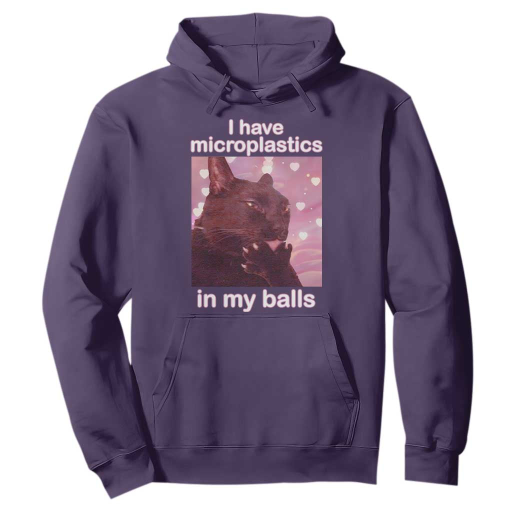 Funny Cat Meme Hoodie I Have Microplastics In My Balls Dank Meme TS10 Purple Print Your Wear