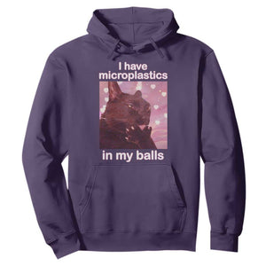 Funny Cat Meme Hoodie I Have Microplastics In My Balls Dank Meme TS10 Purple Print Your Wear