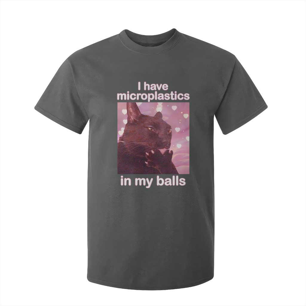 Funny Cat Meme T Shirt For Kid I Have Microplastics In My Balls Dank Meme TS10 Dark Heather Print Your Wear