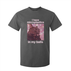 Funny Cat Meme T Shirt For Kid I Have Microplastics In My Balls Dank Meme TS10 Dark Heather Print Your Wear