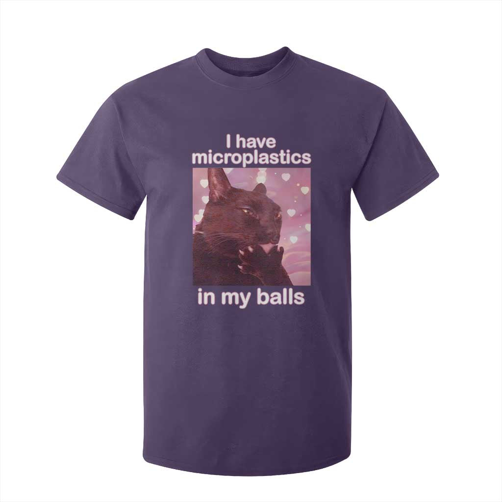 Funny Cat Meme T Shirt For Kid I Have Microplastics In My Balls Dank Meme TS10 Purple Print Your Wear