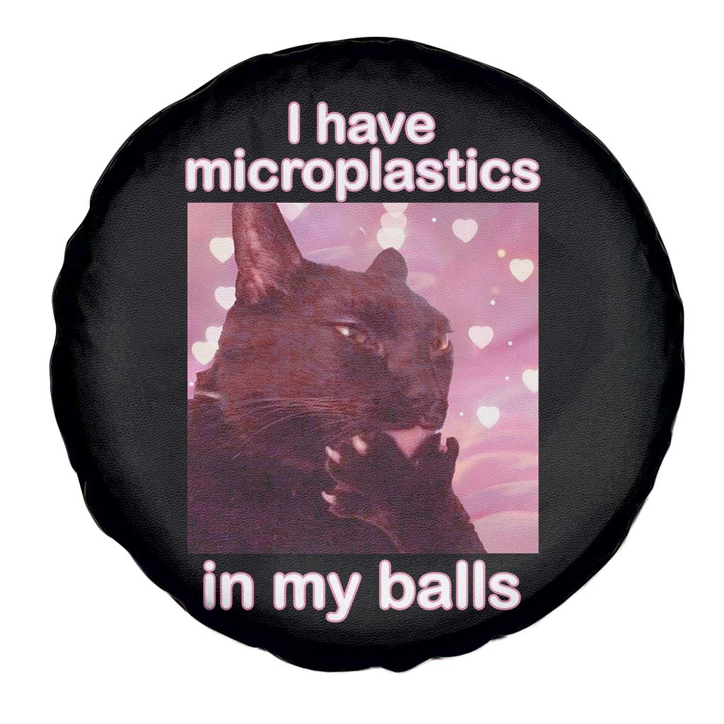 Funny Cat Meme Spare Tire Cover I Have Microplastics In My Balls Dank Meme TS10 Print Your Wear