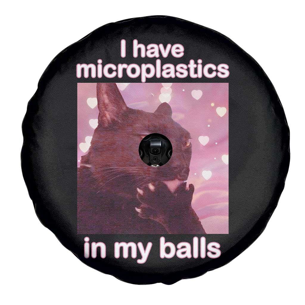 Funny Cat Meme Spare Tire Cover I Have Microplastics In My Balls Dank Meme TS10 Print Your Wear