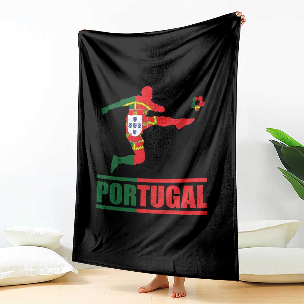 Portugal Soccer Throw Blanket Portuguese Flag Futebol Football Player TS10 Print Your Wear