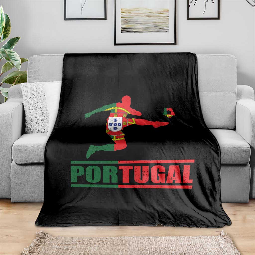 Portugal Soccer Throw Blanket Portuguese Flag Futebol Football Player TS10 Print Your Wear