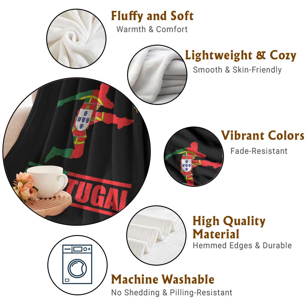 Portugal Soccer Throw Blanket Portuguese Flag Futebol Football Player TS10 Print Your Wear