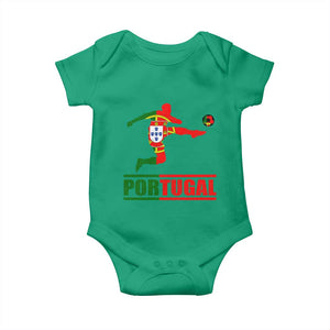 Portugal Soccer Baby Onesie Portuguese Flag Futebol Football Player TS10 Irish Green Print Your Wear