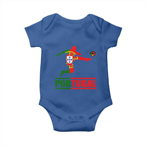 Portugal Soccer Baby Onesie Portuguese Flag Futebol Football Player TS10 Royal Blue Print Your Wear