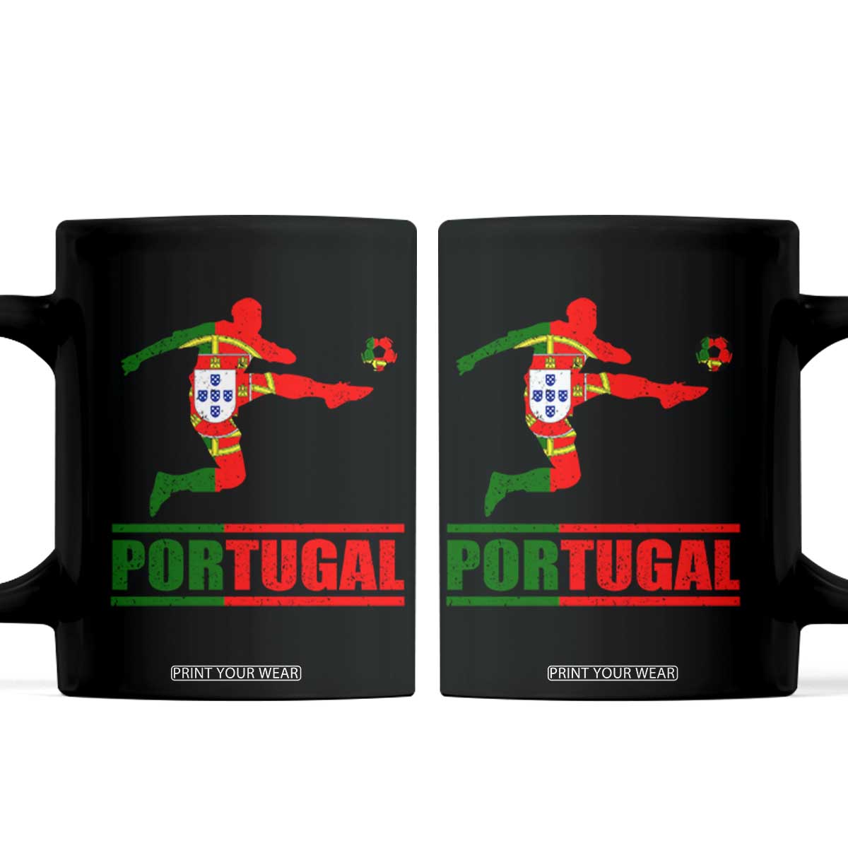 Portugal Soccer Coffee Mug Portuguese Flag Futebol Football Player TS10 Black Print Your Wear